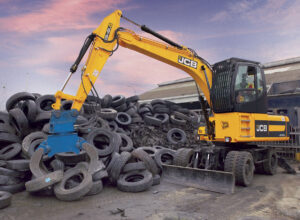 Колесный экскаватор JCB JS 160W с грейфером